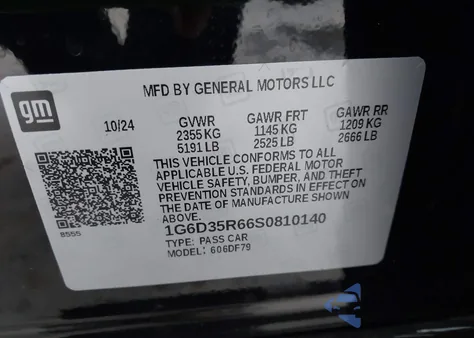 2025 Cadillac Ct5-V V-Series Blackwing Rwd z USA, uszkodzony, nr VIN 1G6D35R66S0810140